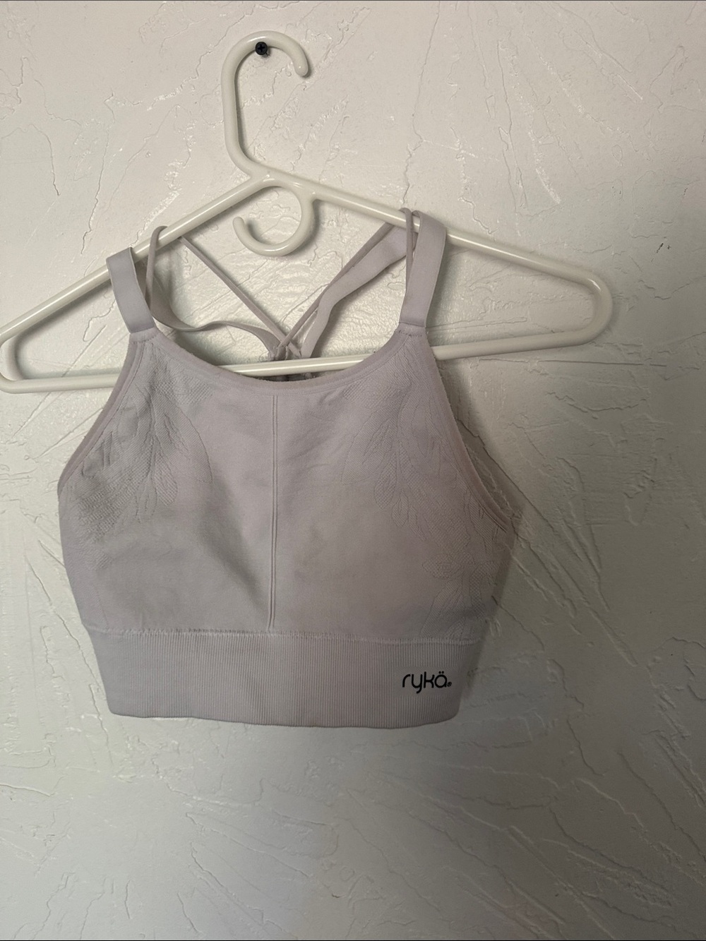 Ryka Light Lavender High-Neck Crop Sports Bra S